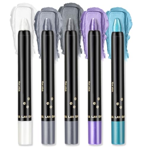 Erinde 5Pcs Glitzer Lidschatten Stift Set, Wasserfest & Langanhaltend Eyeshadow Stick, Perlglanz Creme Crayon Eyeliner, Hochpigment Metallic Shimmer Augen Makeup Pen Erinde 5Pcs Glitzer Lidschatten Stift Set, Wasserfest & Langanhaltend Eyeshadow Stick, Perlglanz Creme Crayon Eyeliner, Hochpigment Metallic Shimmer Augen Makeup Pen von Erinde