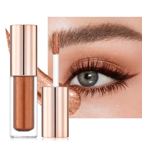 Erinde Glitter Flüssiger Lidschatten, Metallic Schimmer Liquid Eyeshadow, Highly Pigmented & Langlebige Lidschatten Stift, Wasserdicht Eye Make up von Erinde