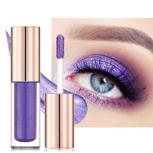 Erinde Glitter Flüssiger Lidschatten, Metallic Schimmer Liquid Eyeshadow, Highly Pigmented & Langlebige Lidschatten Stift, Wasserdicht Eye Make up von Erinde