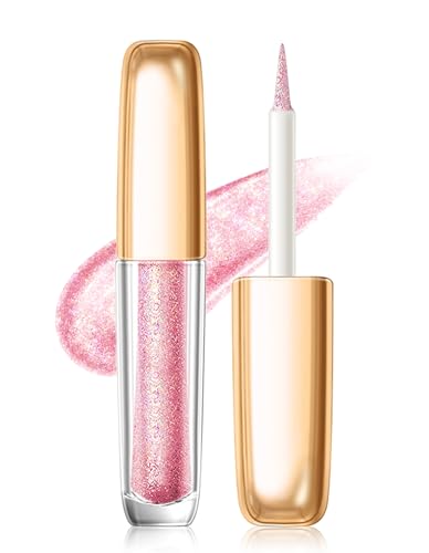 Erinde Glitter Liquid Lidschatten, Mit Feinem Glitzer, 2 in 1 Flüssiger Eyeshadow & Eyeliner, Langanhaltend & Wasserfest, Schnelltrocknend und Wischfest, Vegan & Tierversuchsfrei, Für Jeden Anlass #02 von Erinde