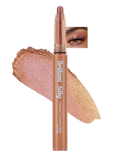 Erinde Glitzer Eyeshadow Stick, Wasserfest & Langanhaltend Lidschattenstift, Cremige Textur, Hohe Deckkraft, Leicht zu Verblenden, Schimmernder Perlenglanz für Eyeliner & Highlight Effekte #01 von Erinde