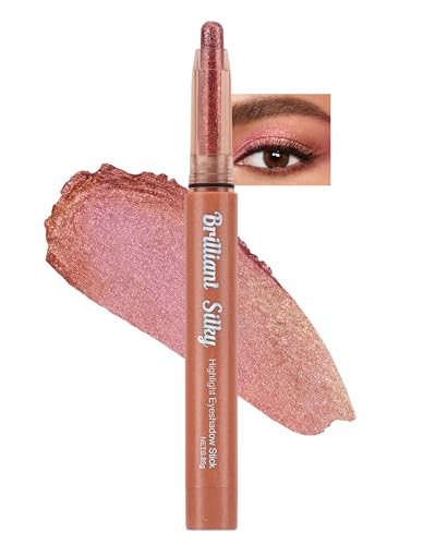 Erinde Glitzer Eyeshadow Stick, Wasserfest & Langanhaltend Lidschattenstift, Cremige Textur, Hohe Deckkraft, Leicht zu Verblenden, Schimmernder Perlenglanz für Eyeliner & Highlight Effekte #02 von Erinde