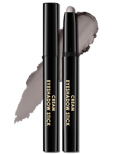 Erinde Matte Lidschattenstift, Matt Eyeshadow Stick Wasserfest & Langanhaltend, Creme Shimmer Crayon Eyeliner, Metallic Shimmer Augen Makeup Pen #13 Gray Brown von Erinde