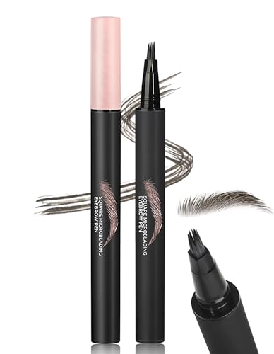 Erinde Microblading Augenbrauenstift 3D Effekt, Härchenzeichnung Augenbrauenstift Natürliche, Eyebrow Pencil mit Abgewinkelter Bürste & 24h Wasserfest #01 von Erinde