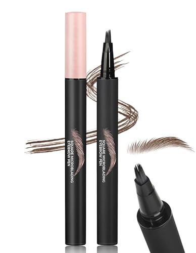 Erinde Microblading Augenbrauenstift 3D Effekt, Härchenzeichnung Augenbrauenstift Natürliche, Eyebrow Pencil mit Abgewinkelter Bürste & 24h Wasserfest #02 von Erinde