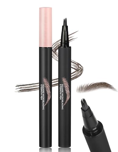 Erinde Microblading Augenbrauenstift 3D Effekt, Härchenzeichnung Augenbrauenstift Natürliche, Eyebrow Pencil mit Abgewinkelter Bürste & 24h Wasserfest #03 von Erinde