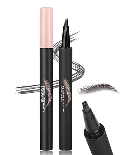 Erinde Microblading Augenbrauenstift 3D Effekt, Härchenzeichnung Augenbrauenstift Natürliche, Eyebrow Pencil mit Abgewinkelter Bürste & 24h Wasserfest #04 von Erinde