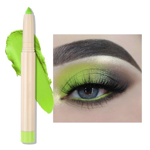 Erinde Lidschatten Stift Grün Matte, Green Cream Eyeshadow Stick, Eyeliner Pencil Long Lasting & Waterproof, Metallic Augen Makeup Lidschattenstift von Erinde