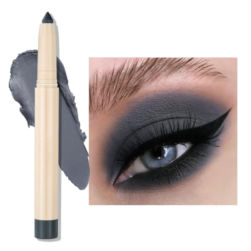 Erinde Lidschatten Stift Schwarz Matte, Black Cream Eyeshadow Stick, Eyeliner Pencil Long Lasting & Waterproof, Metallic Augen Makeup Lidschattenstift von Erinde