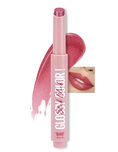 Erinde Glitzer Lippenstift & Lip Balm 2 in 1, Lippenstift 24 Stunden Halt, Shimmer Lip Gloss, Feuchtigkeitsspendend Lipstick, Pflegender Lippen Makeup Stick #07 von Erinde