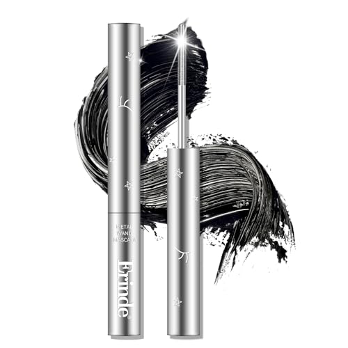 Erinde Black Washable Metal Mascara, Waterproof Curling Iron Wand Mascara, Bristleless Rod Brush, Super Voluming Eyelash, Metal Wand Wimperntusche, Long Lasting Smudge-Proof No Flaking #01 von Erinde