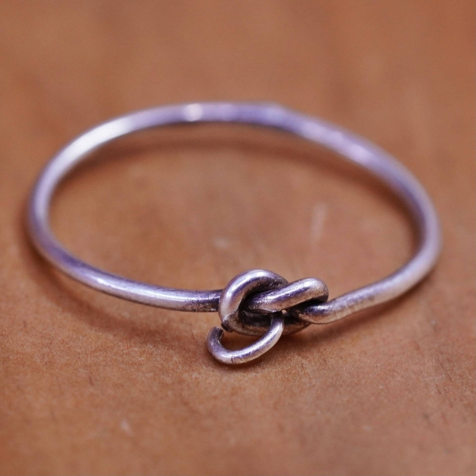 Größe 6, Vintage Sterling Silber Handgemachter Knotenring, 925Er Drahtband, Silbergeprüft von ErisSilver