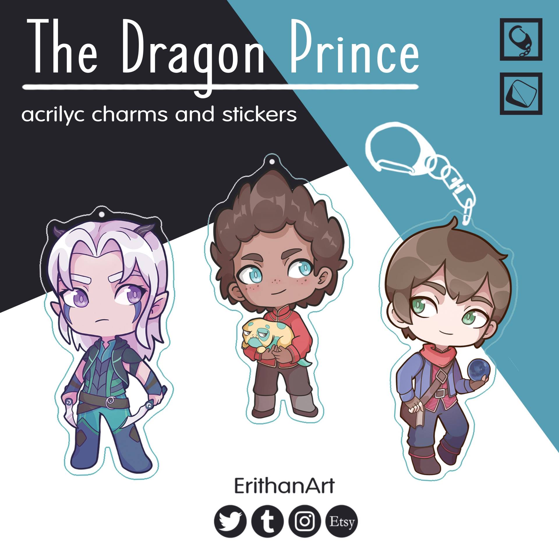 Der Drachenprinz Charms Und Sticker von ErithanArt
