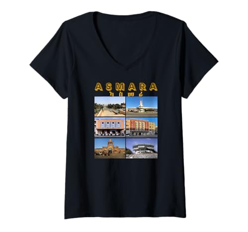 Damen Fotos von Asmara, Eritrea, Beste Asmaras Memory Design, Mode T-Shirt mit V-Ausschnitt Damen Fotos von Asmara, Eritrea, Beste Asmaras Memory Design, Mode T-Shirt mit V-Ausschnitt von Eritrea Flag Eritrea Map Eritrean Dress