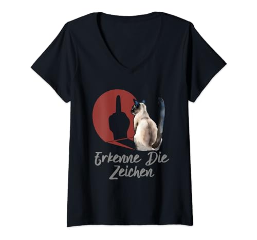 Damen Erkenne Die Zeichen sarkasmus lustiger spruch fun T-Shirt mit V-Ausschnitt von Erkenne Die Zeichen sarkasmus lustiger spruch fun