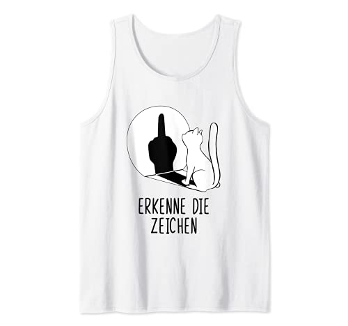 Katze Damen Mittelfinger Schatten Erkenne die Zeichen Tank Top von Erkenne die Zeichen Katzen Mittelfinger Oberteil
