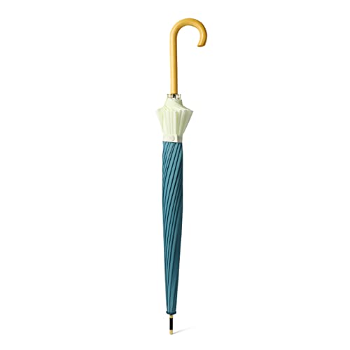 YIDAX Großer Regenschirm Sturmfest Gerader Regenschirm Einfacher Stockschirm Mit J-Griff Sonnenschirm 16 Rippen Golfschirme Für Männer Und Frauen,B von YIDAX