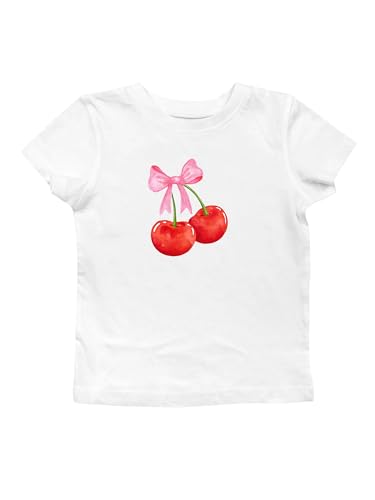 Erllegraly Women's Letter Graphic Baby Tees Y2K Kurzarm Rundhalsausschnitt Crop Top Slim E Mädchen Ästhetik Ausgehen T-Shirt (Bow C5, S) von Erllegraly