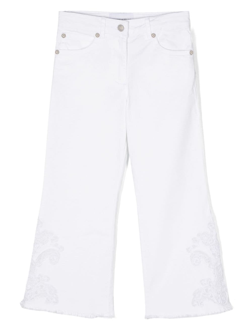 Ermanno Scervino Junior Ausgestellte Hose mit Kordelspitze - Weiß von Ermanno Scervino Junior