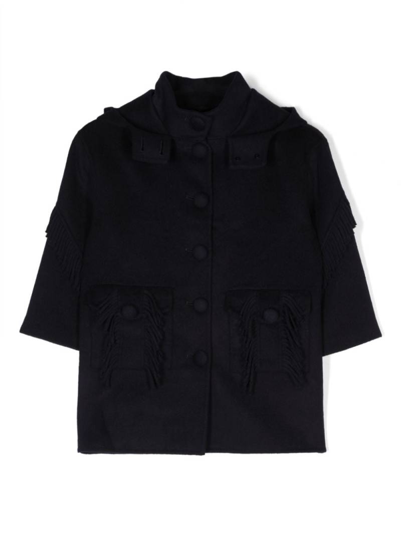 Ermanno Scervino Junior Mantel mit Fransen - Blau von Ermanno Scervino Junior