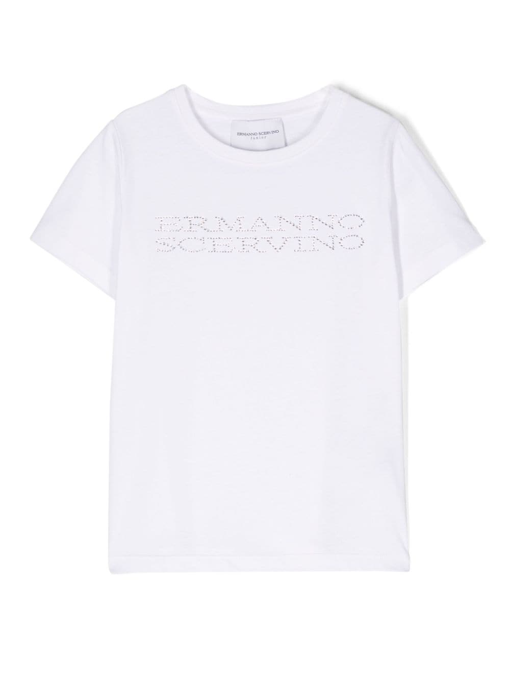 Ermanno Scervino Junior T-Shirt mit Strassverzierung - Weiß von Ermanno Scervino Junior