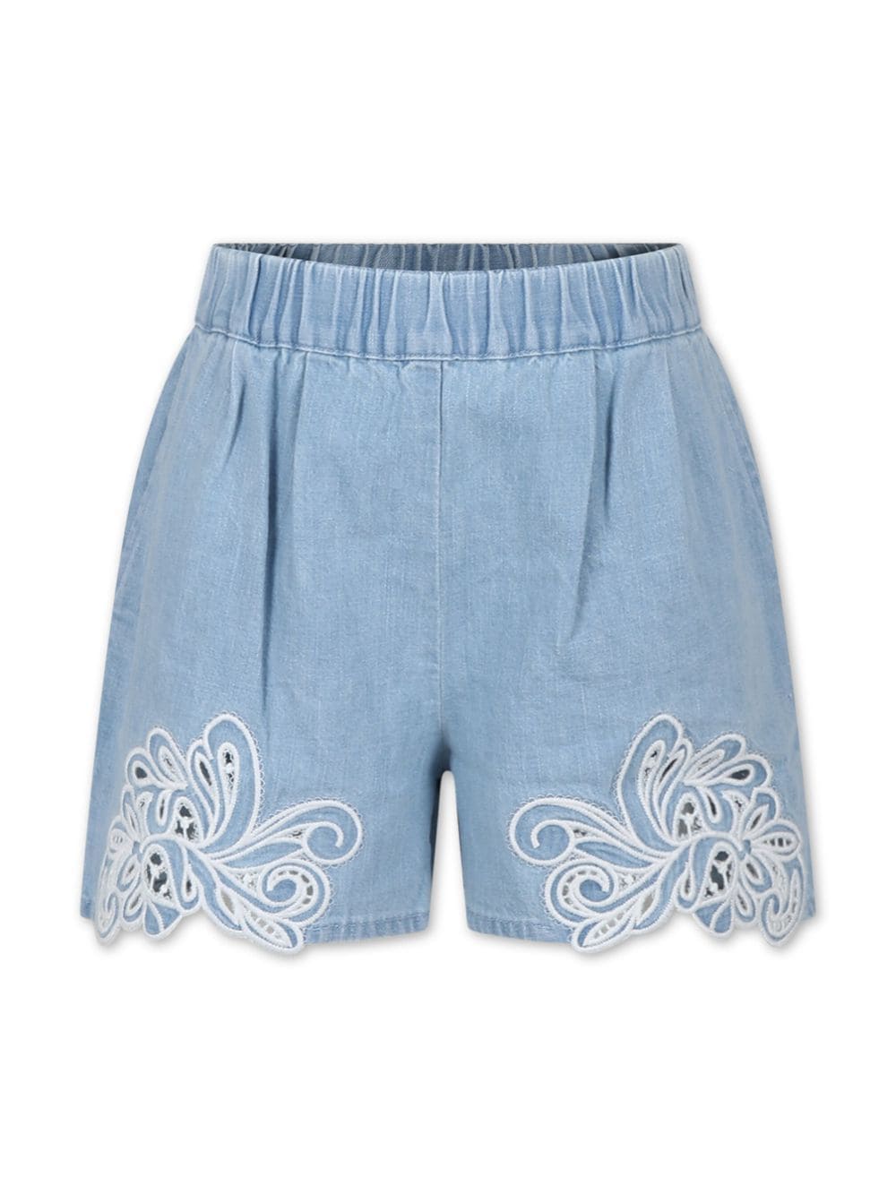 Ermanno Scervino Junior Bestickte Jeans-Shorts - Blau von Ermanno Scervino Junior