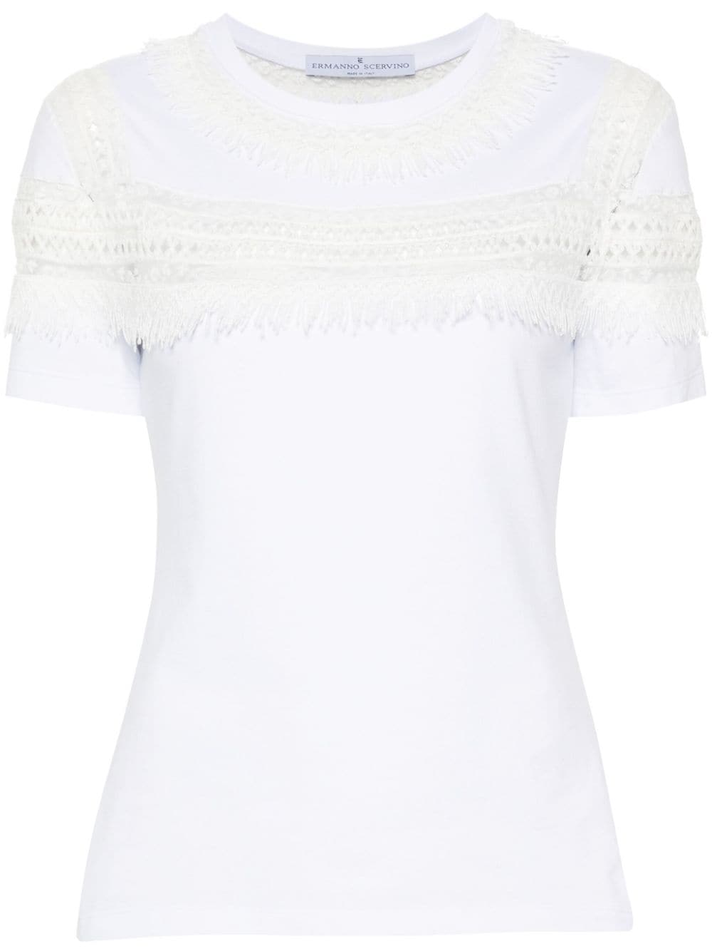 Ermanno Scervino Ausgefranstes T-Shirt - Weiß von Ermanno Scervino