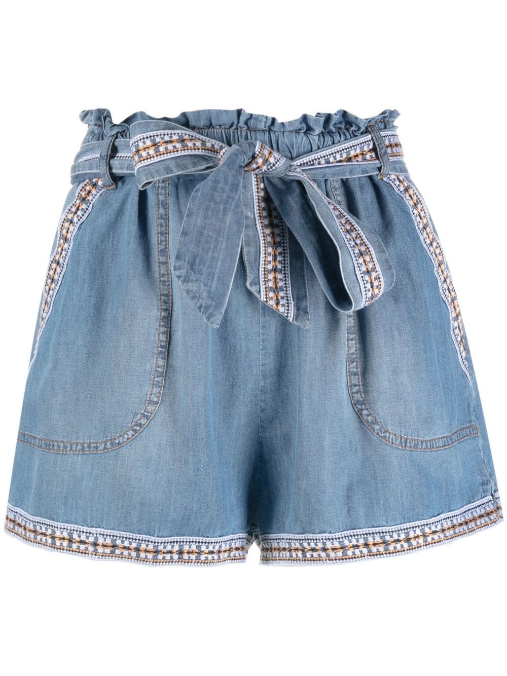 Ermanno Scervino Bestickte Shorts mit Gürtel - Blau von Ermanno Scervino