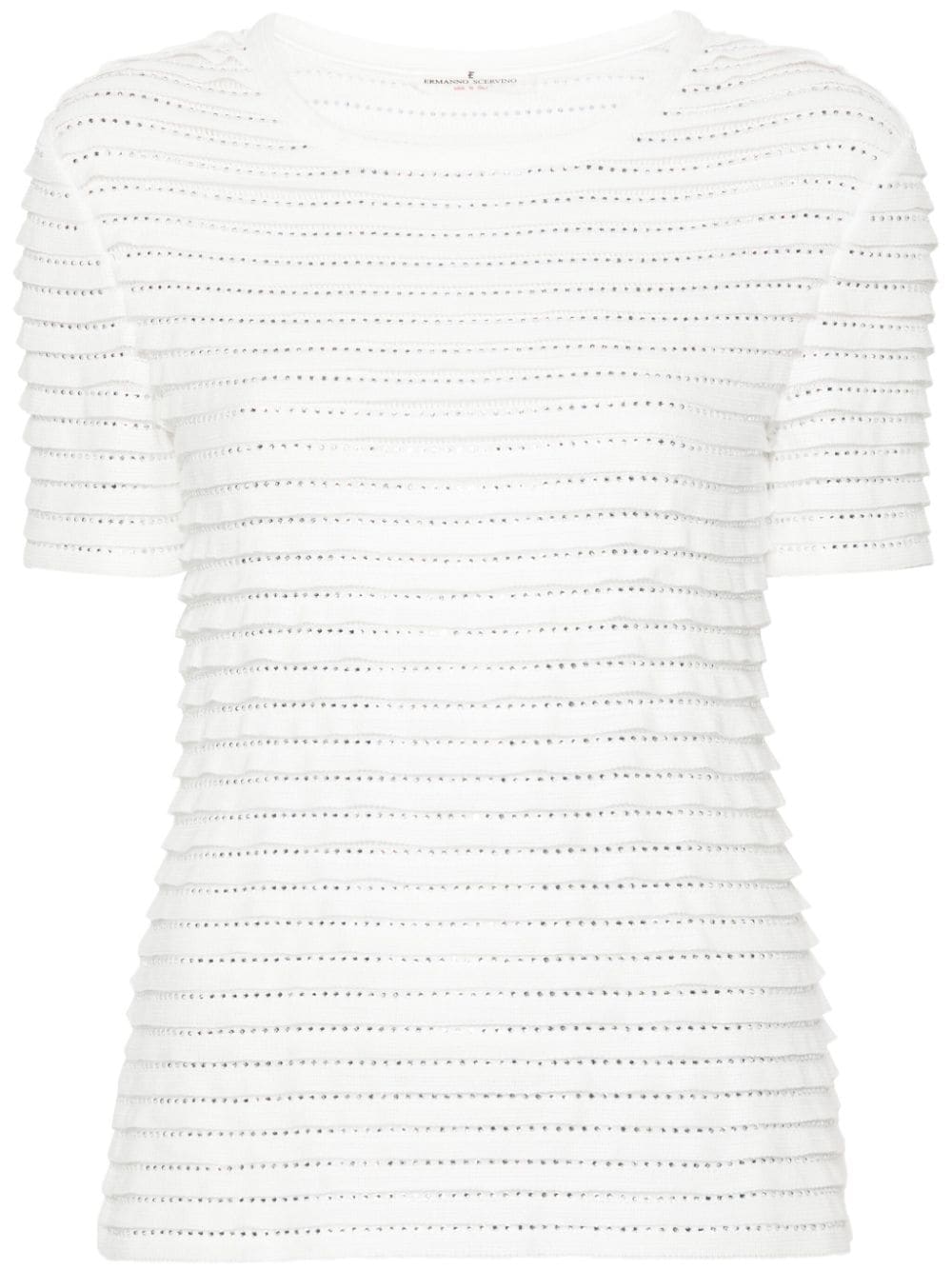 Ermanno Scervino Bluse mit Kristallen - Weiß von Ermanno Scervino