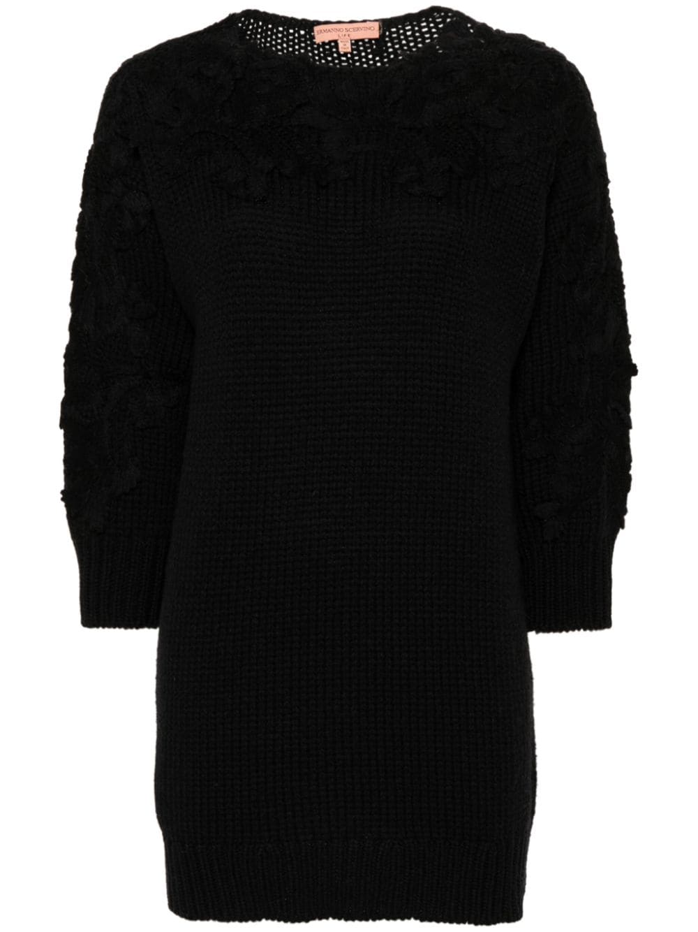 Ermanno Scervino Gestrickter Pullover mit floraler Spitze - Schwarz von Ermanno Scervino