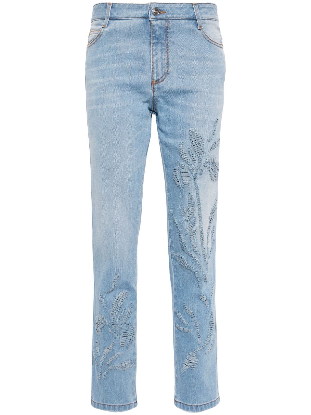 Ermanno Scervino Halbhohe Straight-Leg-Jeans - Blau von Ermanno Scervino