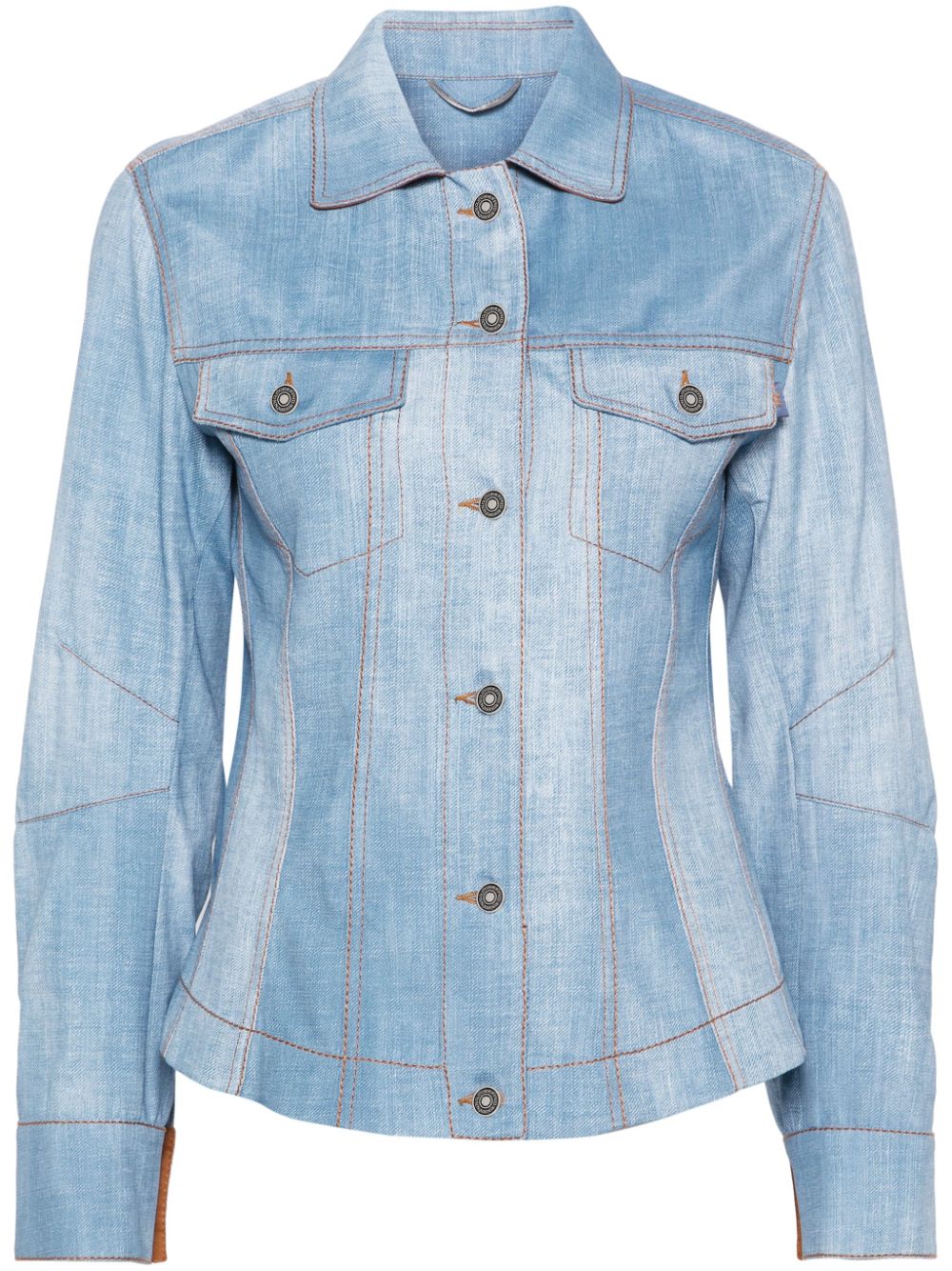 Ermanno Scervino Jacke mit Print - Blau von Ermanno Scervino