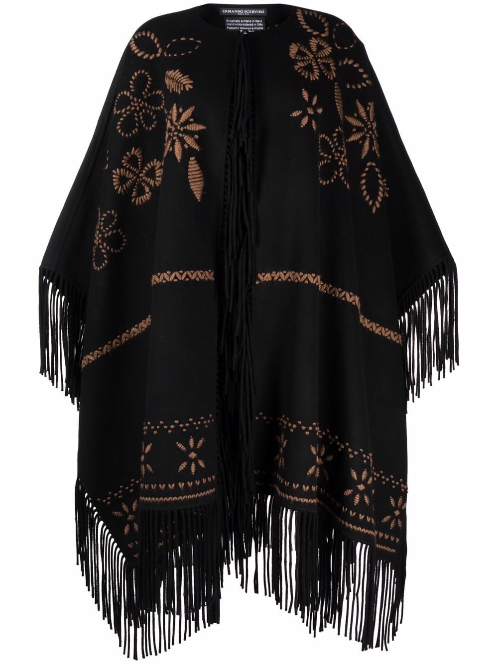 Ermanno Scervino Poncho mit Quasten - Schwarz von Ermanno Scervino