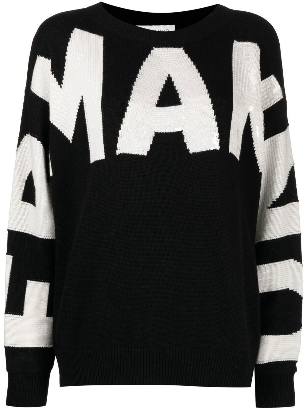 Ermanno Scervino Pullover mit Intarsien-Logo - Schwarz von Ermanno Scervino