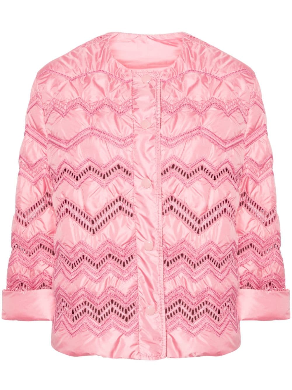 Ermanno Scervino Gefütterte Jacke mit Chevron-Stickerei - Rosa von Ermanno Scervino