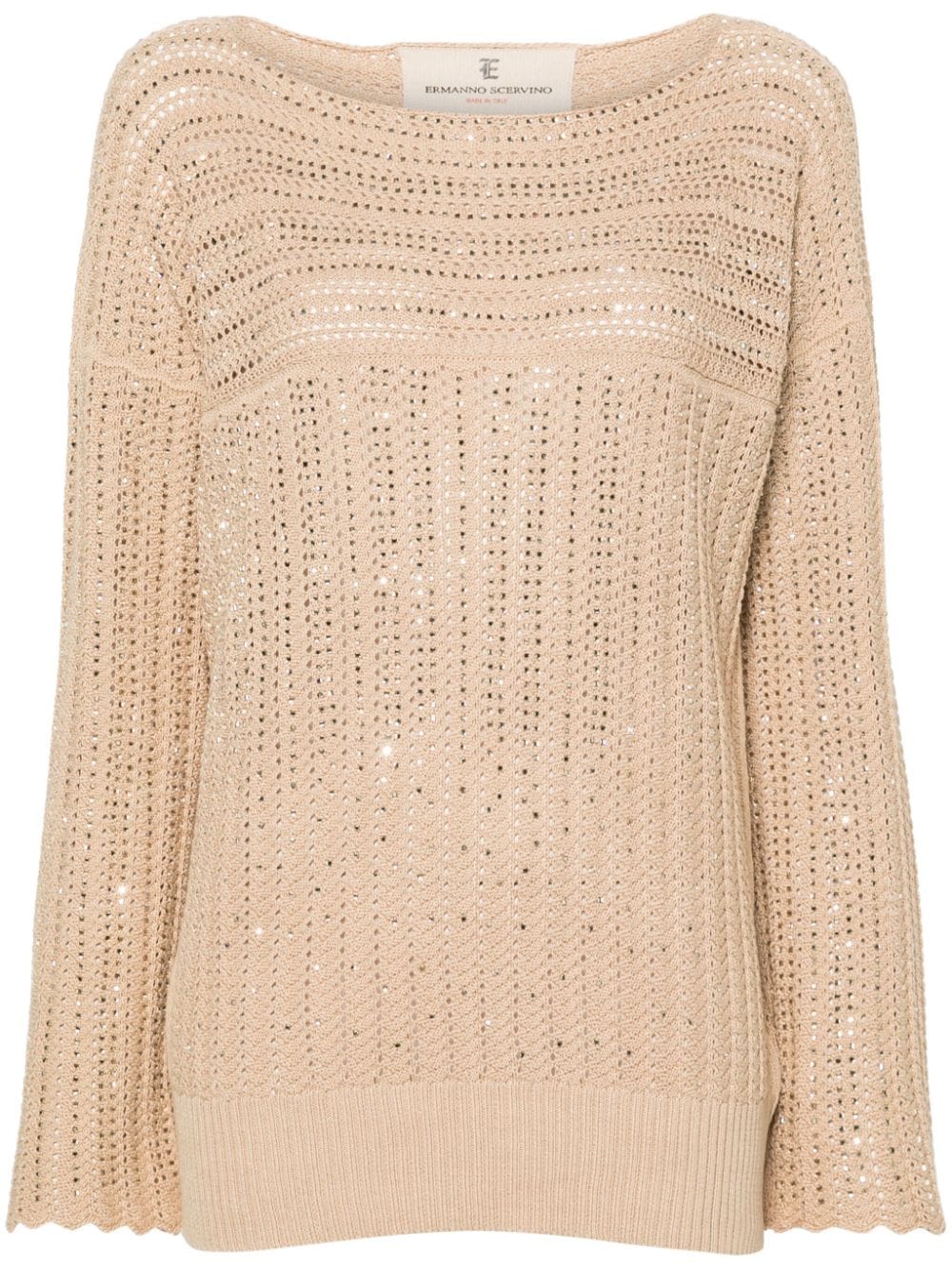 Ermanno Scervino Pullover mit Kristallen - Nude von Ermanno Scervino