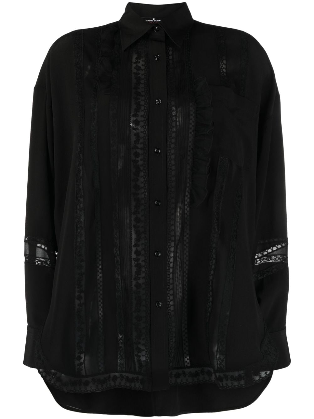 Ermanno Scervino Bluse mit Spitzeneinsätzen - Schwarz von Ermanno Scervino