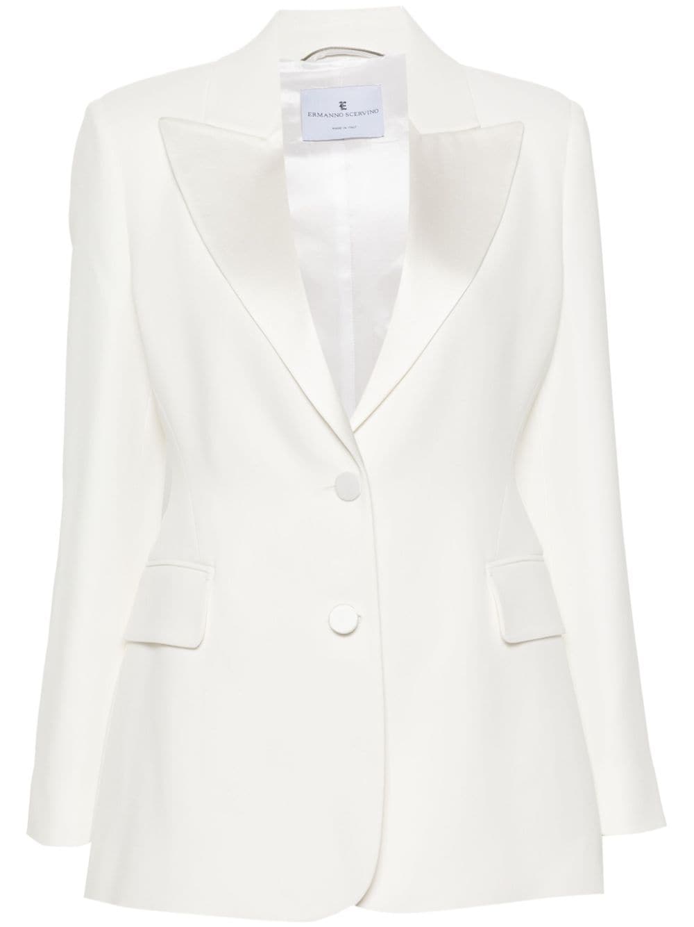 Ermanno Scervino Einreihiger Blazer aus Krepp - Weiß von Ermanno Scervino