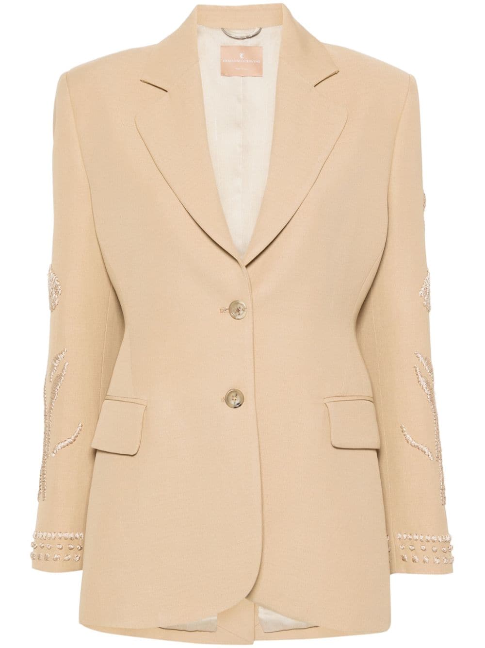 Ermanno Scervino single-breasted embroidered blazer - Nude von Ermanno Scervino