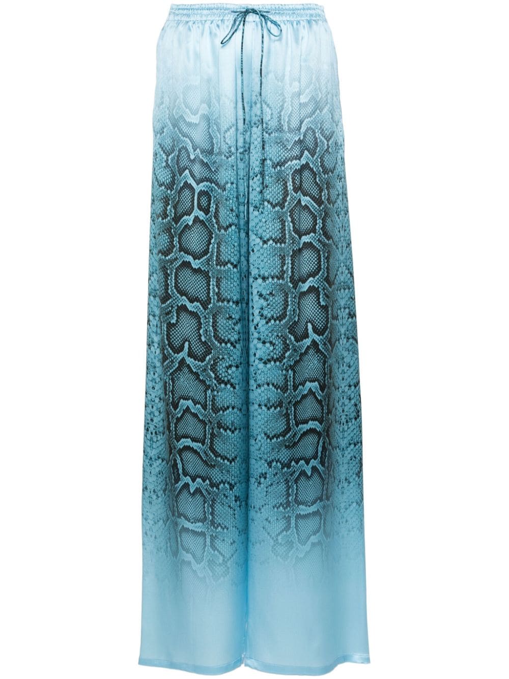 Ermanno Scervino Seidenhose mit Schlangenleder-Print - Blau von Ermanno Scervino