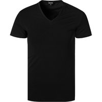 Ermenegildo Zegna Herren T-Shirt schwarz Baumwolle unifarben von Ermenegildo Zegna