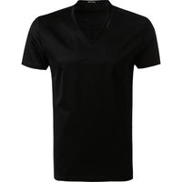 Ermenegildo Zegna Herren T-Shirt schwarz Baumwolle unifarben von Ermenegildo Zegna