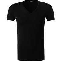 Ermenegildo Zegna Herren T-Shirt schwarz Viskose unifarben von Ermenegildo Zegna