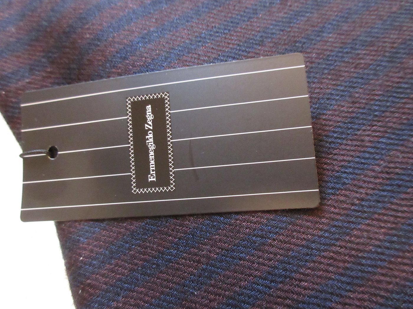 Ermenegildo Zegna Kaschmirschal Herren Schal Kaschmir/Seide Blau/Bordeaux gestreift ZXK99 von Ermenegildo Zegna