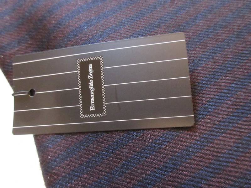 Ermenegildo Zegna Kaschmirschal Herren Schal Kaschmir/Seide Blau/Bordeaux gestreift ZXK99 von Ermenegildo Zegna