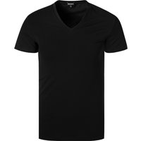 Ermenegildo Zegna Herren T-Shirt schwarz Baumwolle unifarben von Ermenegildo Zegna
