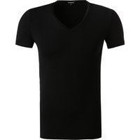 Ermenegildo Zegna Herren T-Shirt schwarz Viskose unifarben von Ermenegildo Zegna