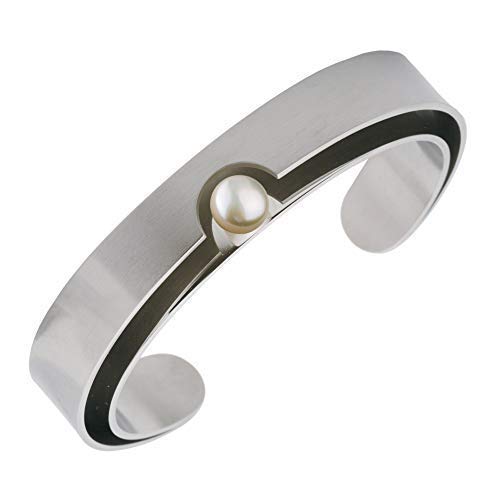 Ernstes Design Armreif A48 mit Perle Edelstahl matt verschiedene Weiten Perlen von Ernstes Design