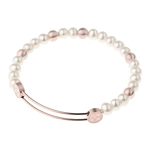 Ernstes Design Armreif Edelstahl A261 rotvergoldet mit Süßwasserperlen Armband von Ernstes Design
