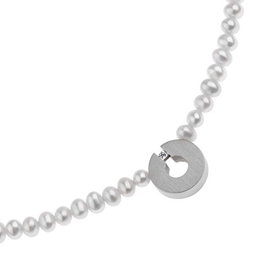 Ernstes Design Collier Halskette K73 Edelstahl Brillant 0,016 Perlen 42 cm Kette von Ernstes Design